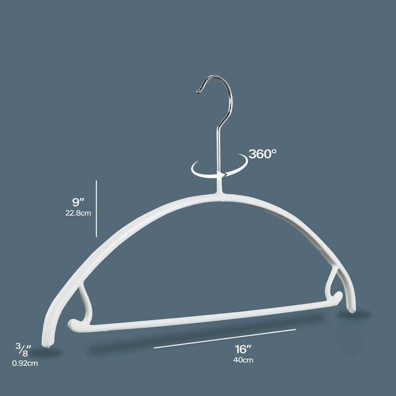 MAWA Euro Shirt & Pants Hangers, Set of 5 - Silver/White - Image 3